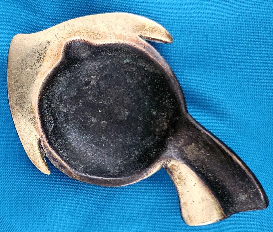 Unknown MCM / Vintage Brass (or Bronze?) Stylized Fish Shaped Ashtray For Sale
