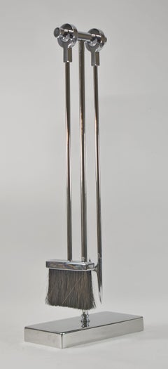 M.C.M. Vintage Chrome 2 Piece Fireplace Tool Set by Danny Alessandro