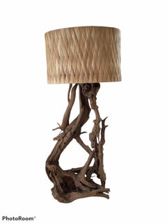 Custom Driftwood Floor Lamp Made in Hawaii circa 1960's