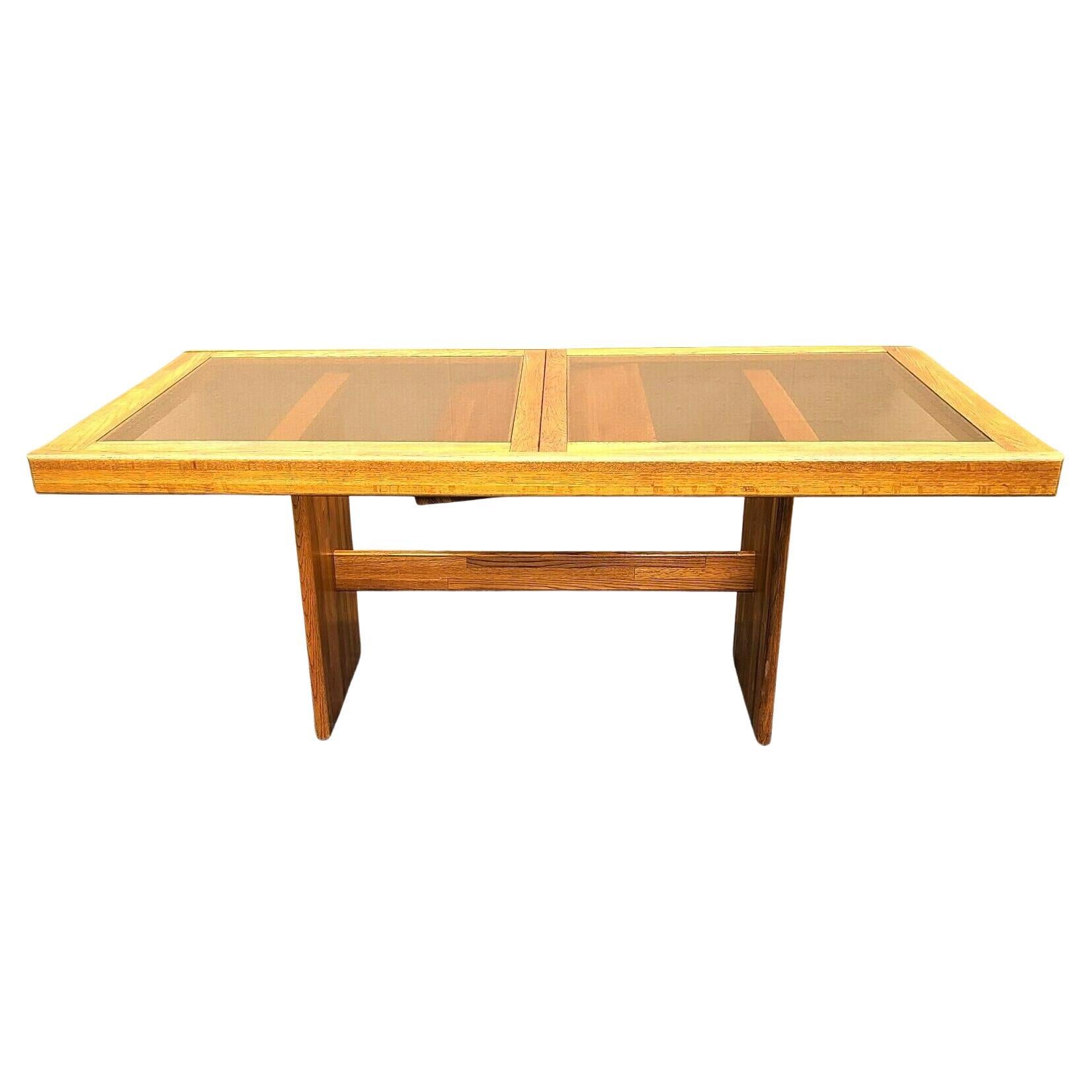 MCM Vintage Teak Dining Table Pop Up Leaf  For Sale