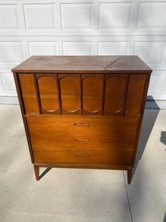 MCM Vintage Walnut Highboy Dresser