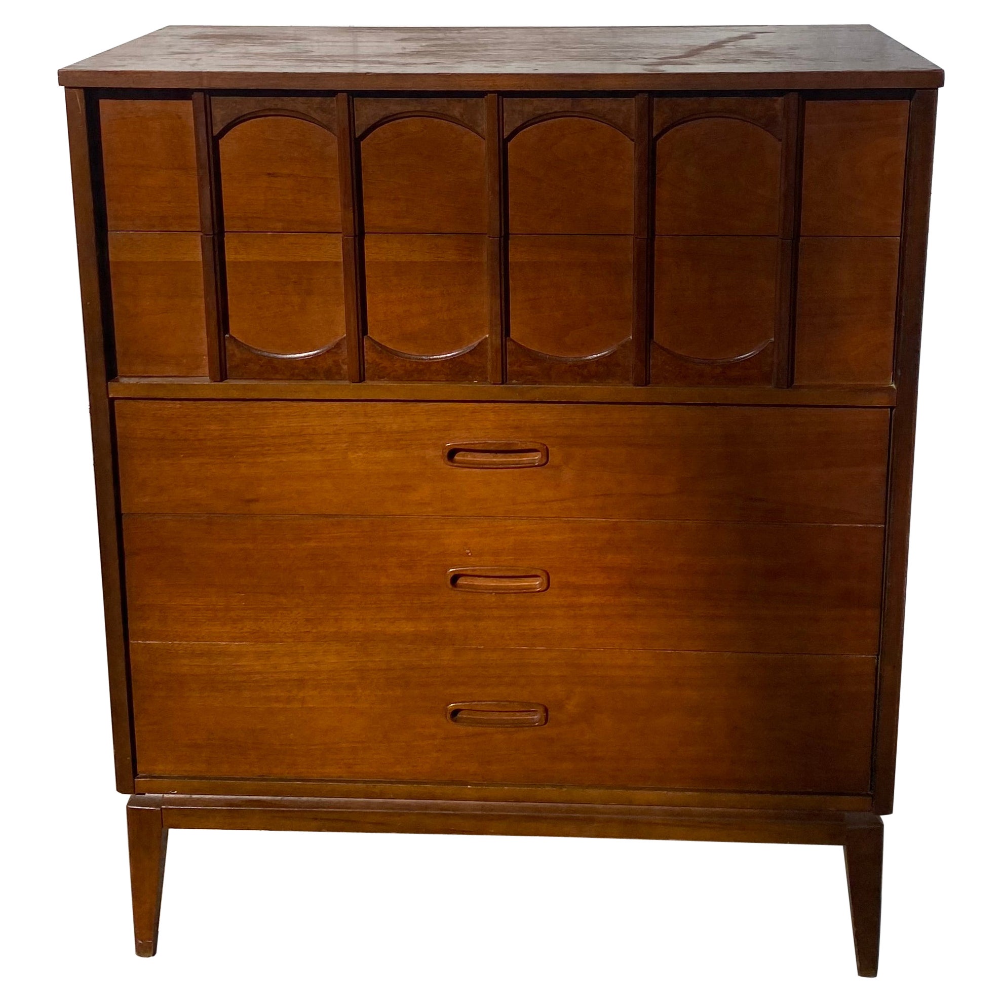 MCM Vintage Walnut Highboy Dresser