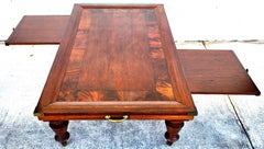 MCM Vintage Wood Inlay Extendable Coffee Table Rolling