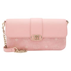 MCM Visetos Calfskin Logo Mode Travia Small Shoulder Bag
