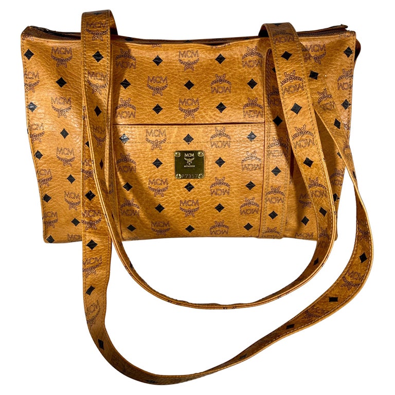MCM Leather-Trim Visetos Messenger Bag - Neutrals Crossbody Bags, Handbags  - W3051209