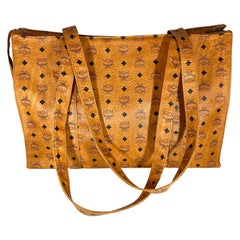 MCM Visetos Leather Shoulder Bag/ Luggage bag Beiges PVC Serial # Q7465