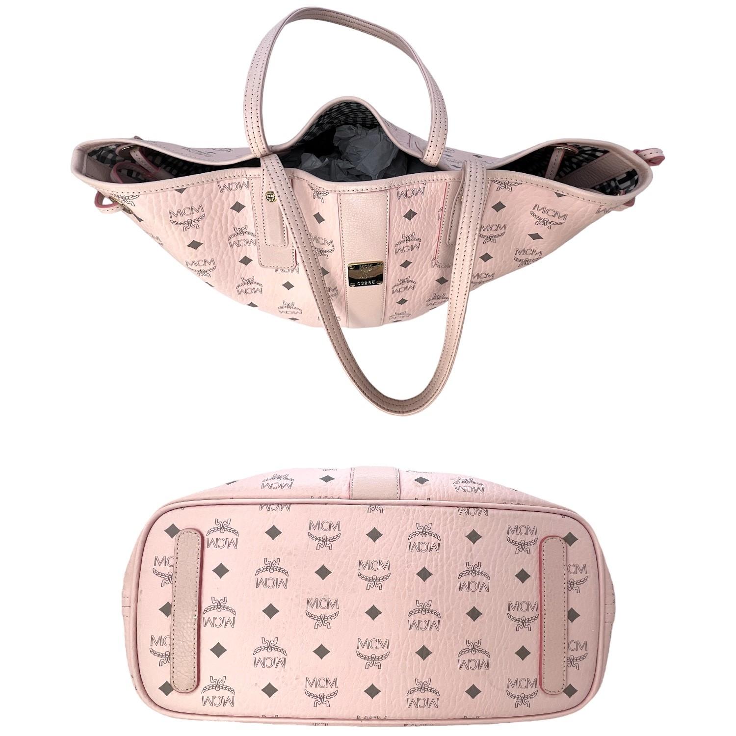 Women's MCM Visetos Liz Soft Pink Reversible Tote