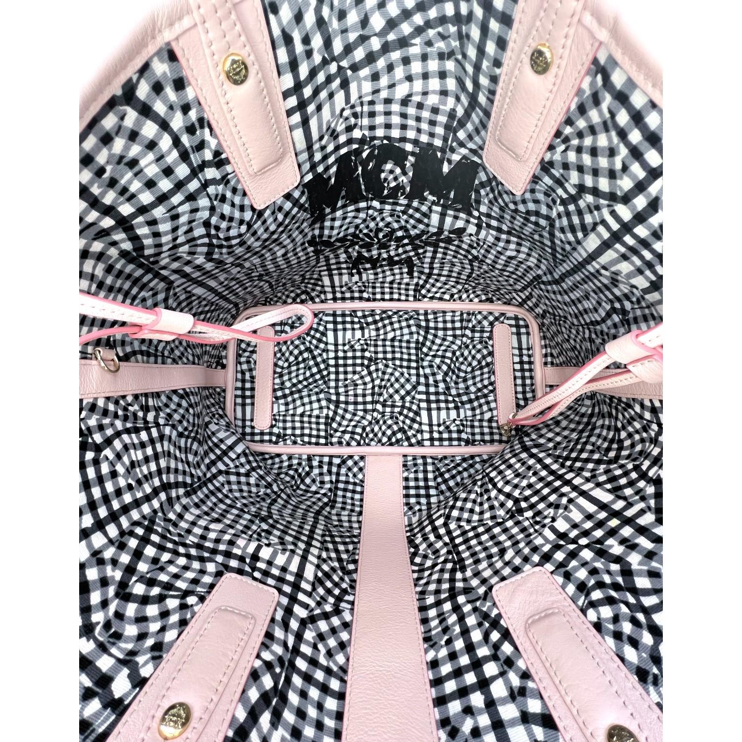 MCM Visetos Liz Soft Pink Reversible Tote 1