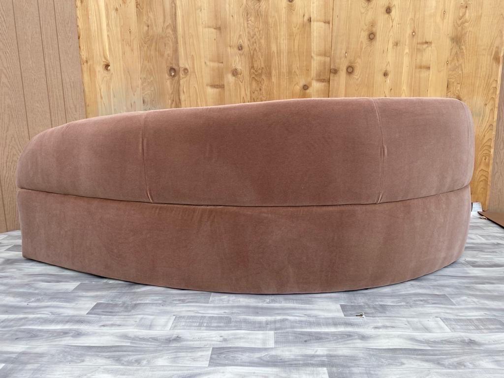 MCM Vladimir Kagan “Comete” Sofa for Roche Bobois Newly Upholstered Blush Mohair 6