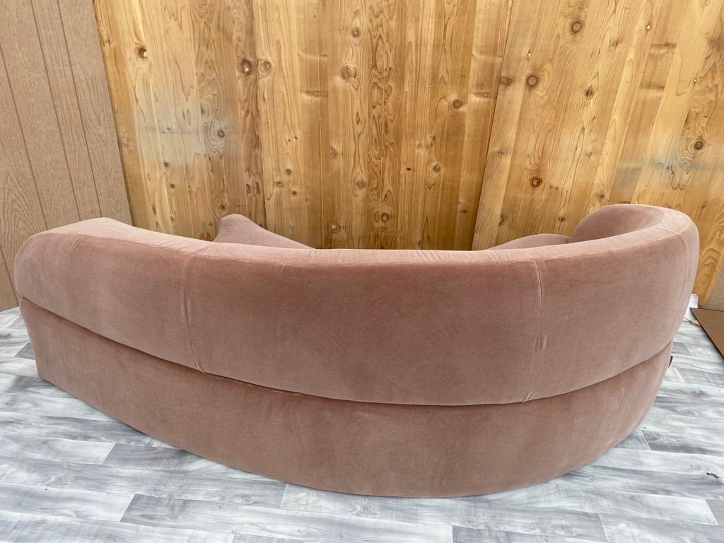 MCM Vladimir Kagan “Comete” Sofa for Roche Bobois Newly Upholstered Blush Mohair 1