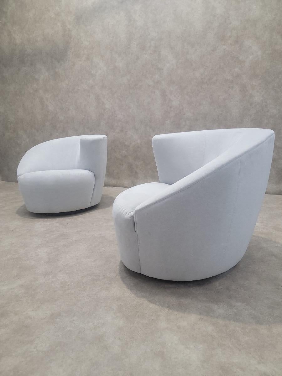 Américain Paire de fauteuils pivotants MCM Vladimir Kagan pour Directional Nautilus en vente