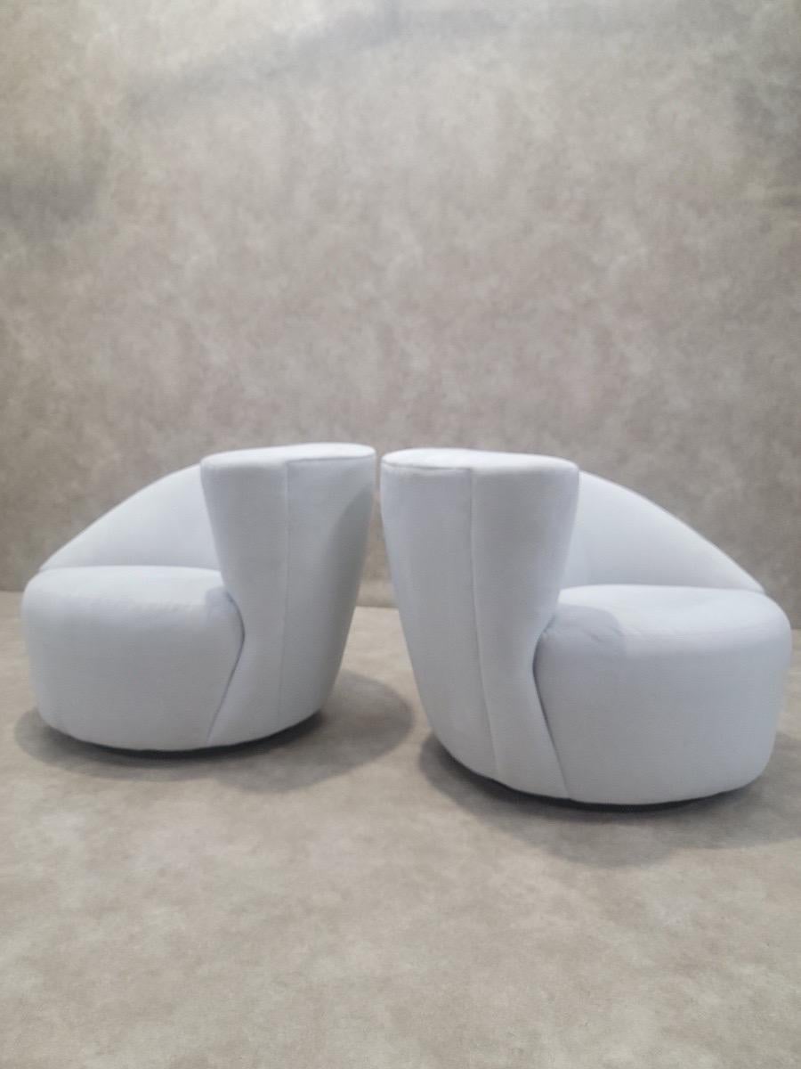 Paire de fauteuils pivotants MCM Vladimir Kagan pour Directional Nautilus en vente 2