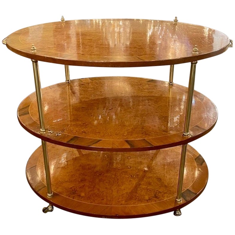 MCM Walnut and Brass Occasional Table For Sale