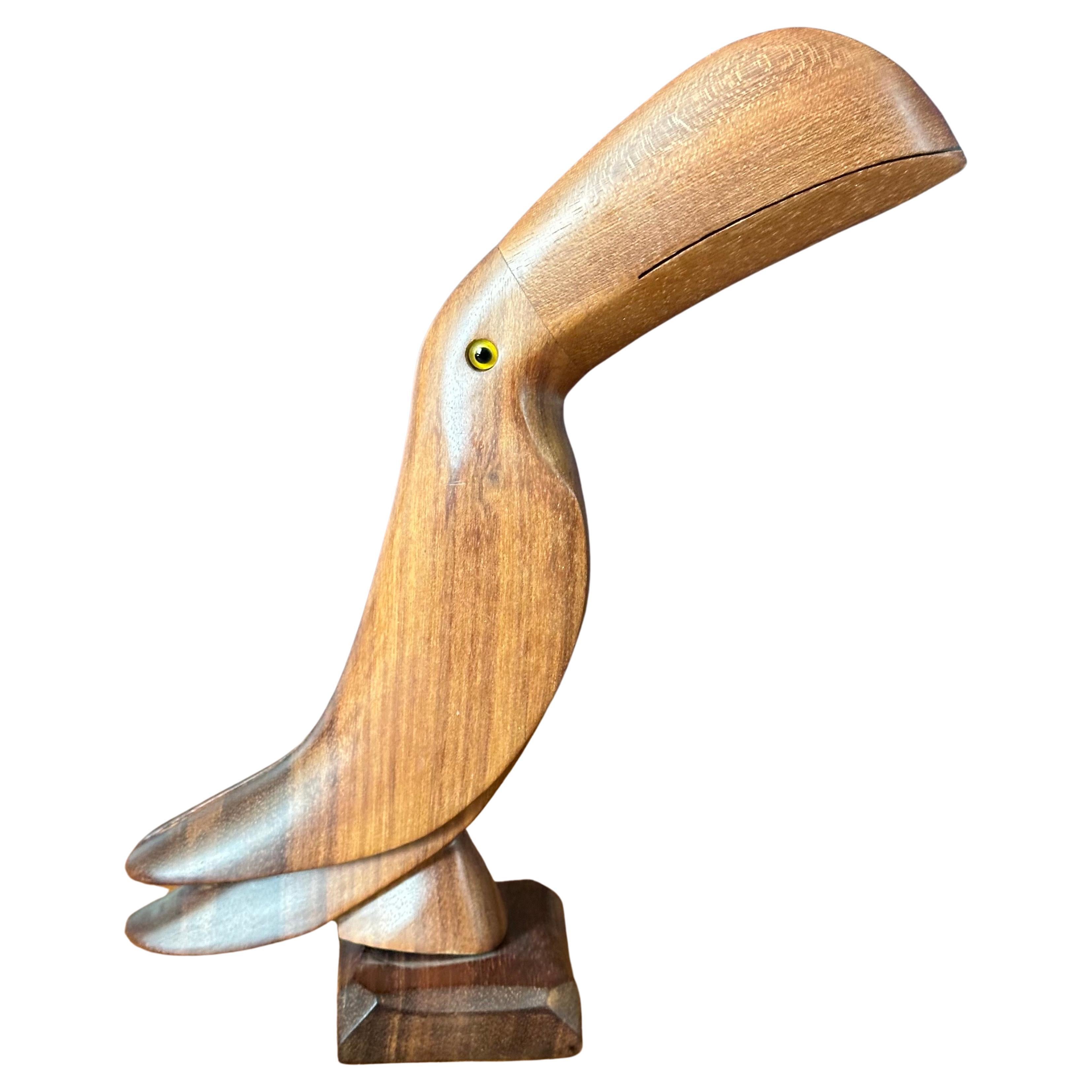 Mid-Century Modern MCM Walnut Toucan Sculpture  For Sale