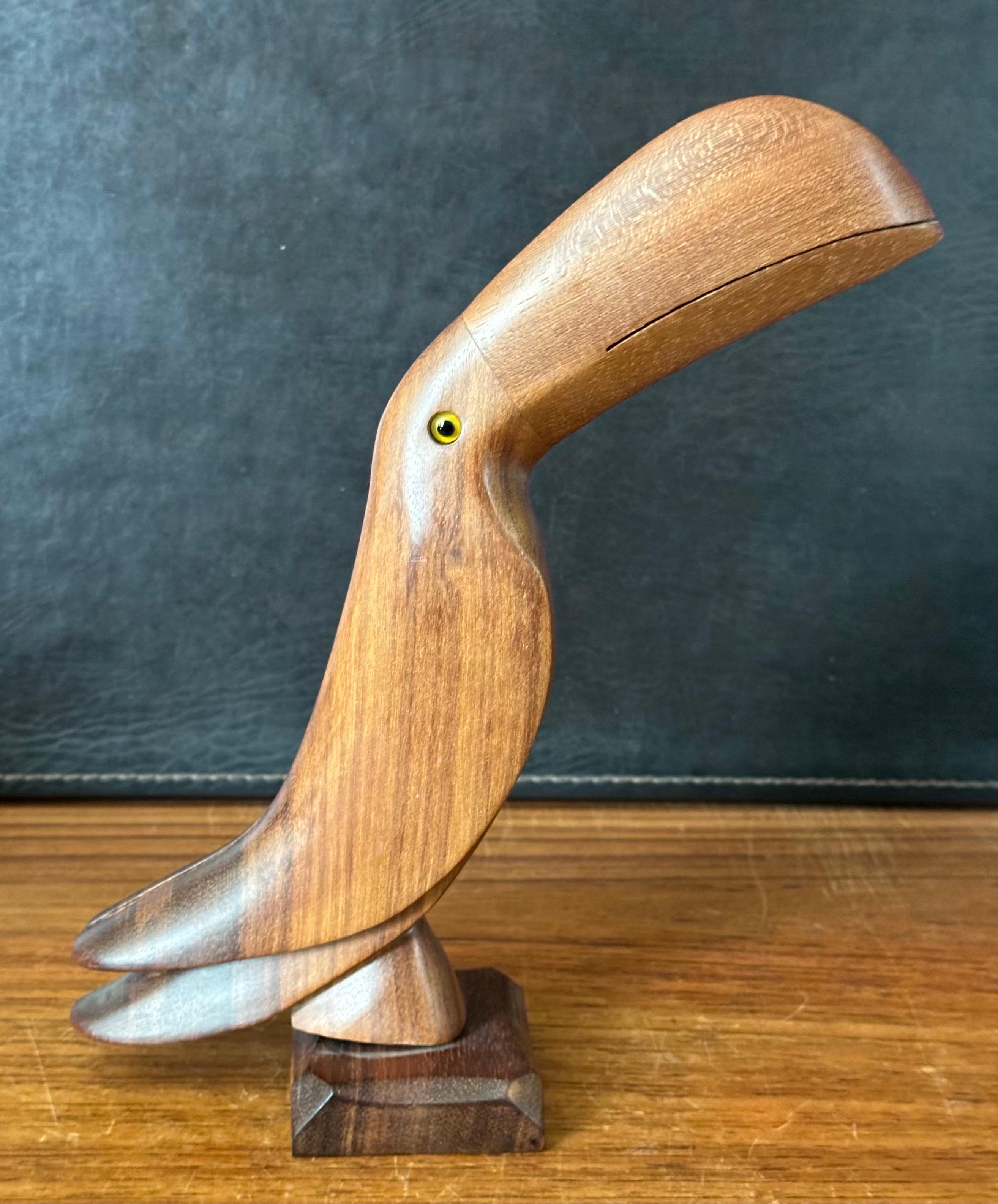 MCM Walnut Toucan Sculpture  In Good Condition For Sale In San Diego, CA