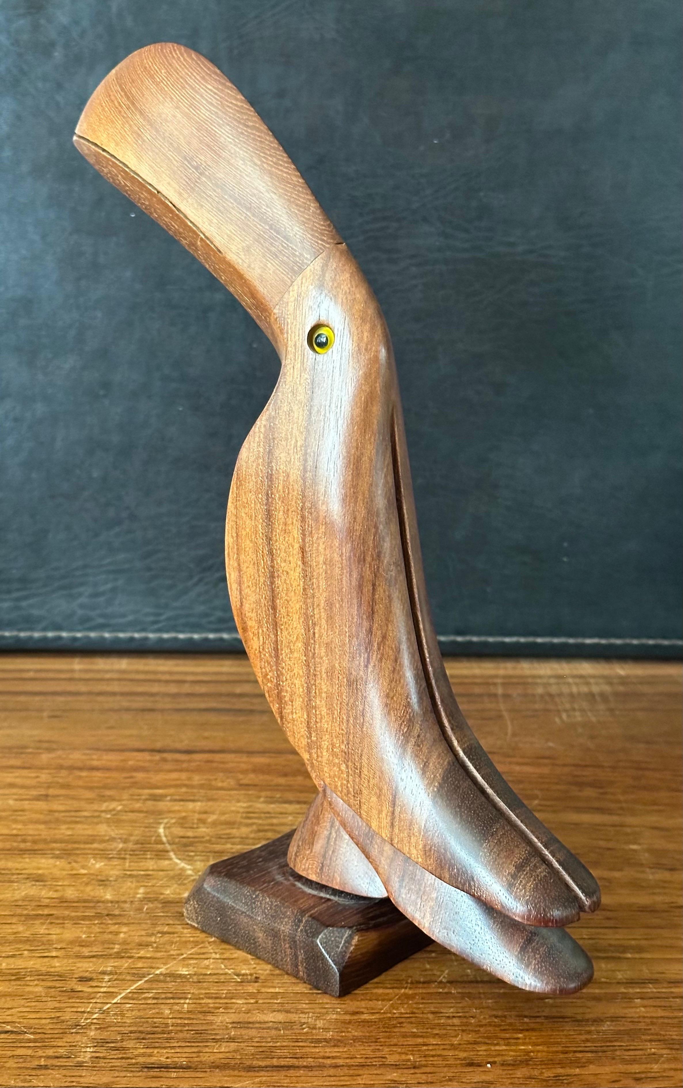 20th Century MCM Walnut Toucan Sculpture  For Sale