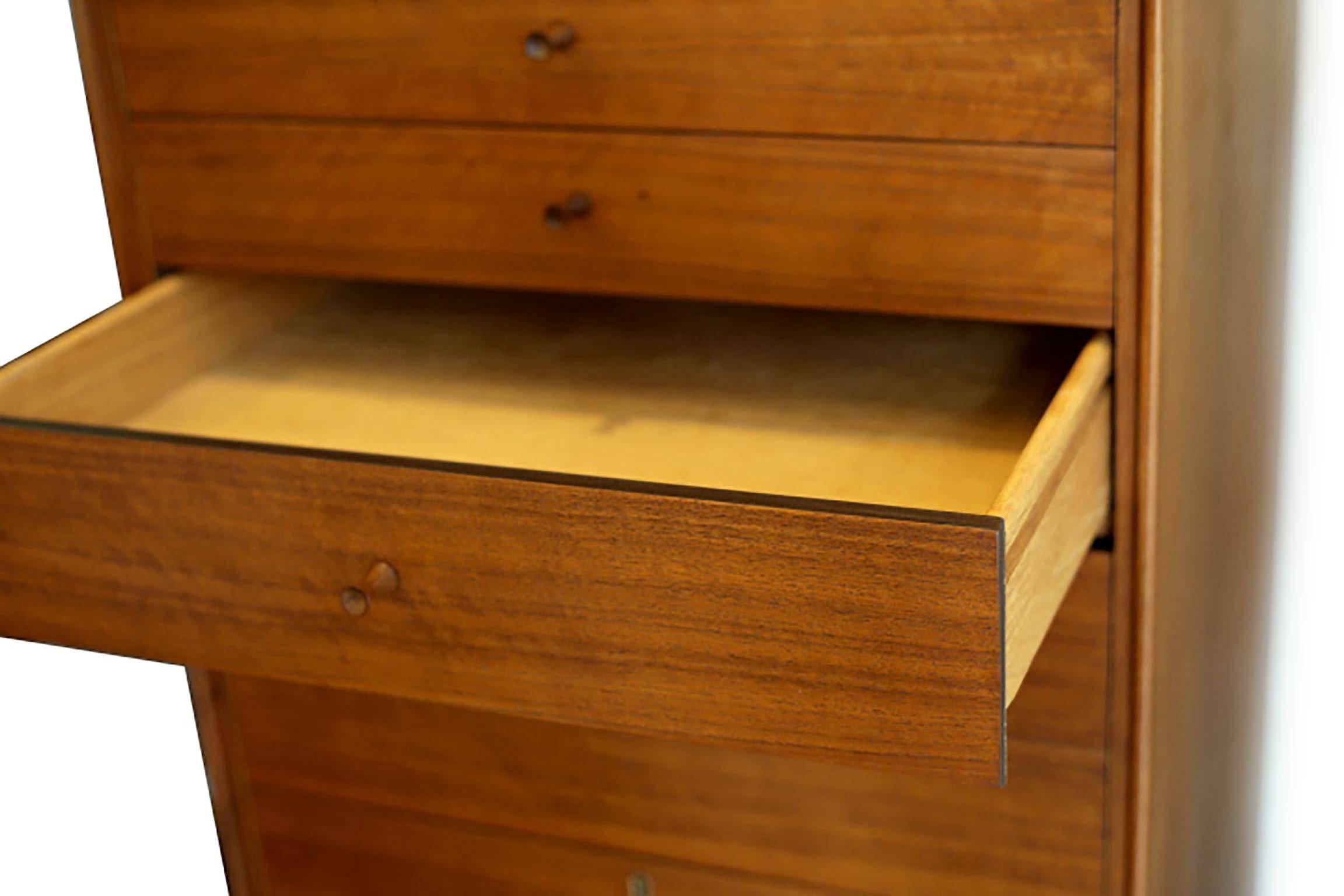American MCM Walnut Chest of Drawers with Rosewood Pulls by Glenn of California c. 1950s