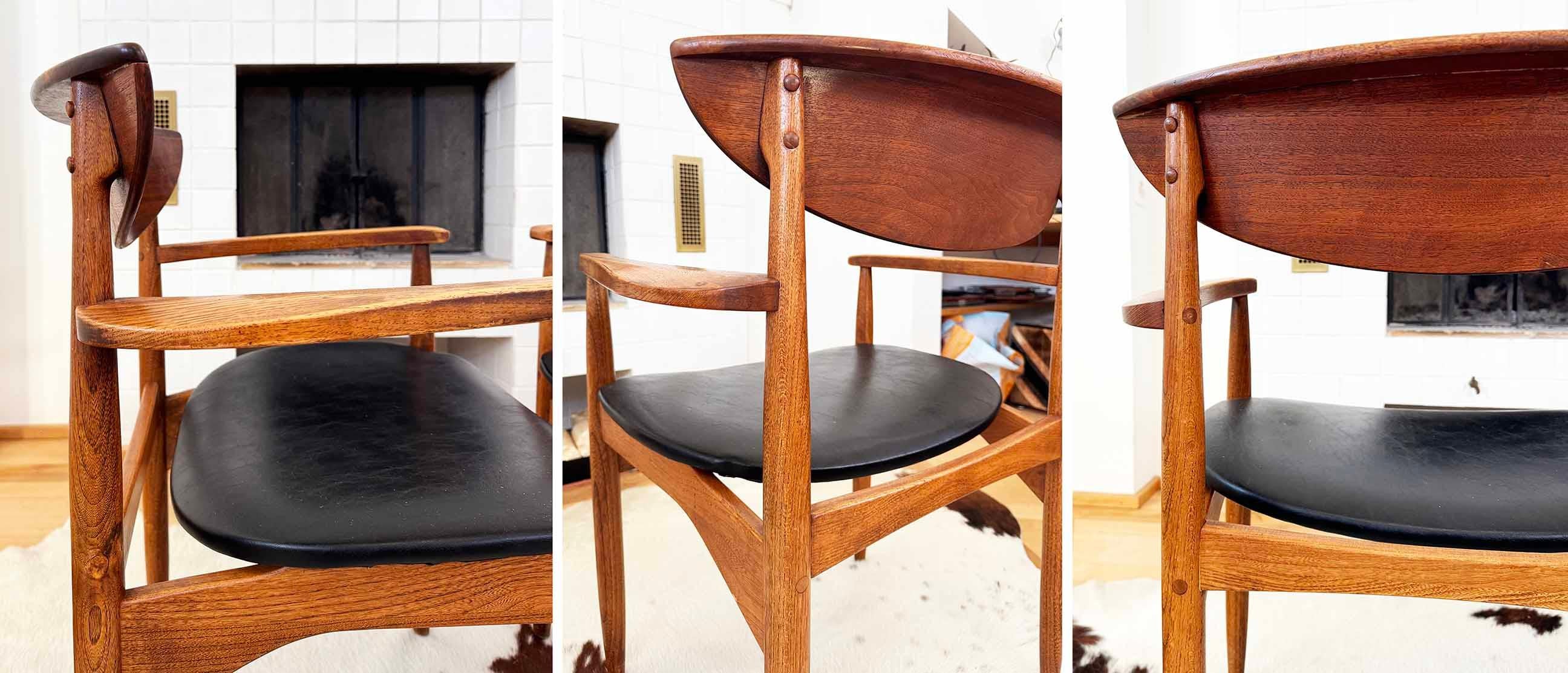 MCM Warren Church für Lane Perception Esszimmerstühle aus Nussbaumholz mit Katzenauge, 6er-Set im Angebot 3