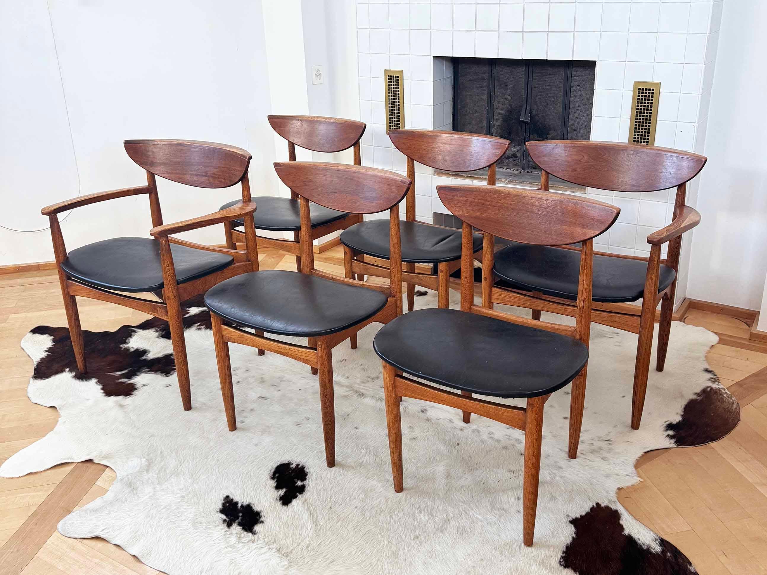 MCM Warren Church für Lane Perception Esszimmerstühle aus Nussbaumholz mit Katzenauge, 6er-Set (Moderne der Mitte des Jahrhunderts) im Angebot