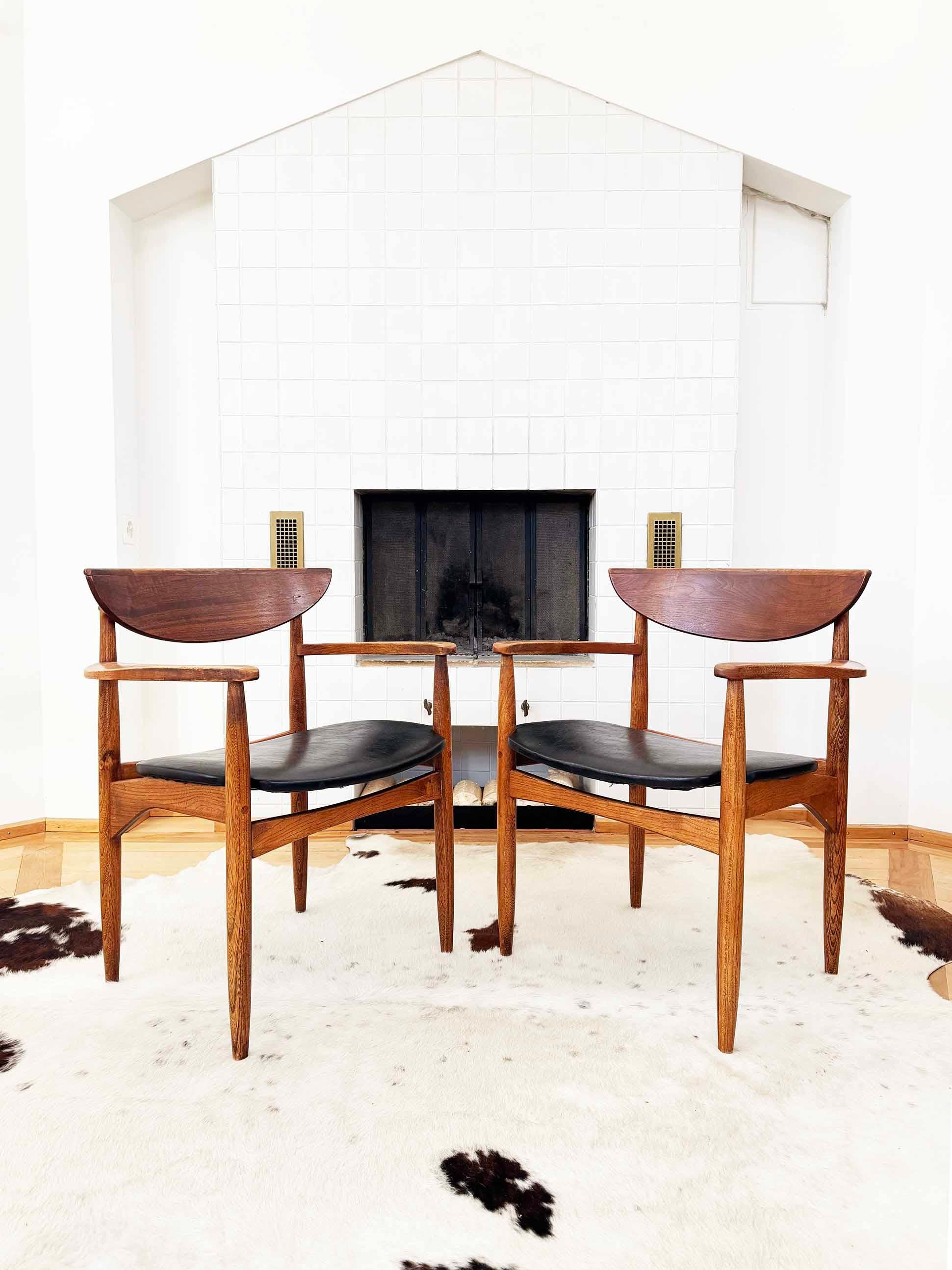 MCM Warren Church für Lane Perception Esszimmerstühle aus Nussbaumholz mit Katzenauge, 6er-Set (Mitte des 20. Jahrhunderts) im Angebot