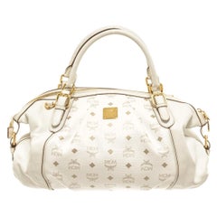 MCM White Leather Shoulder Bag