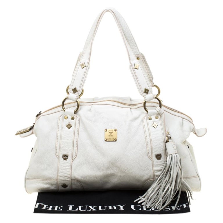 Mcm Tassel Accent Leather Shoulder Bag