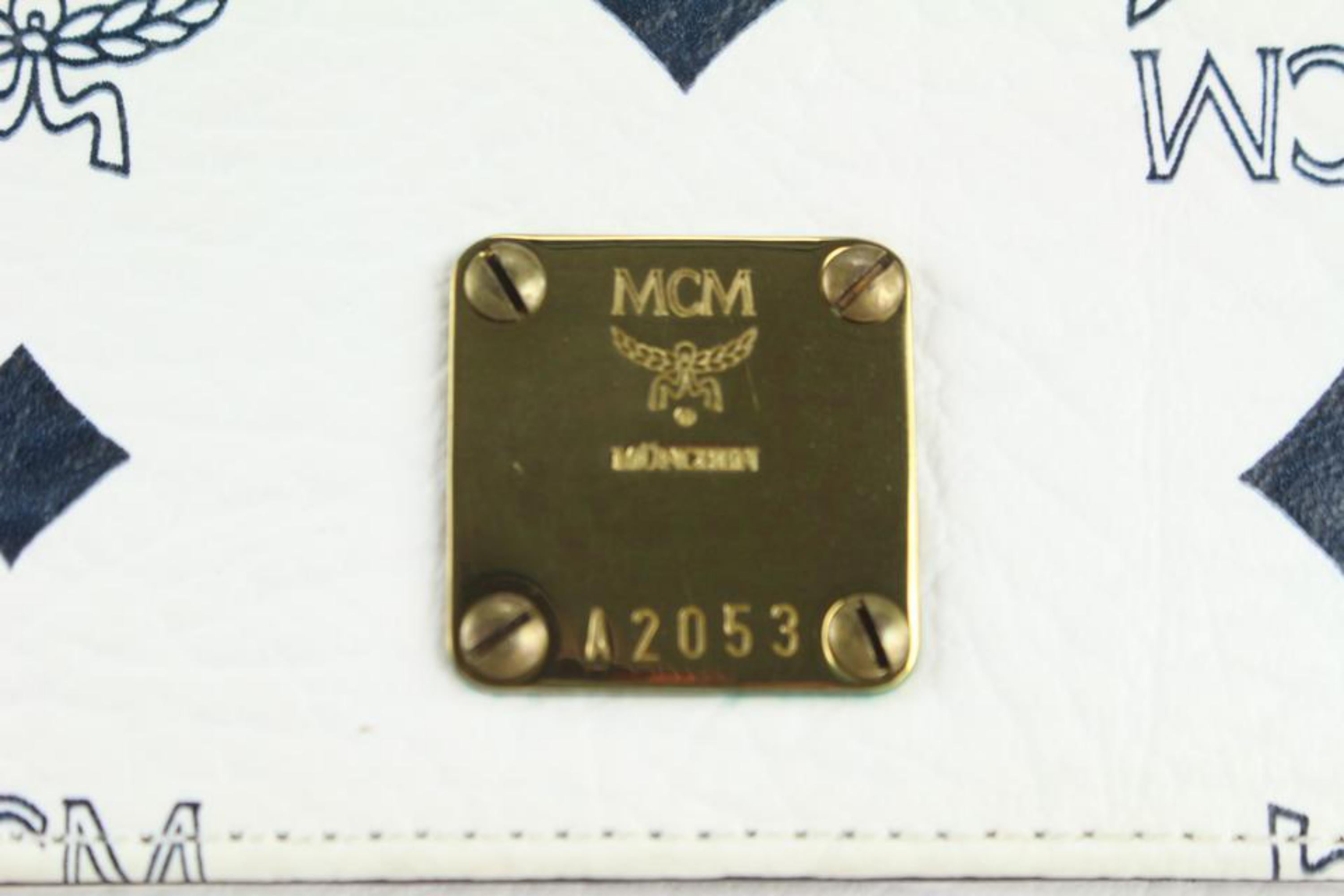 MCM Weiße Monogramm Visetos Mini Kette Umhängetasche 112m3 im Angebot 4