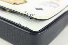MCM White Monogram Visetos Mini Chain Crossbody Bag 112m3