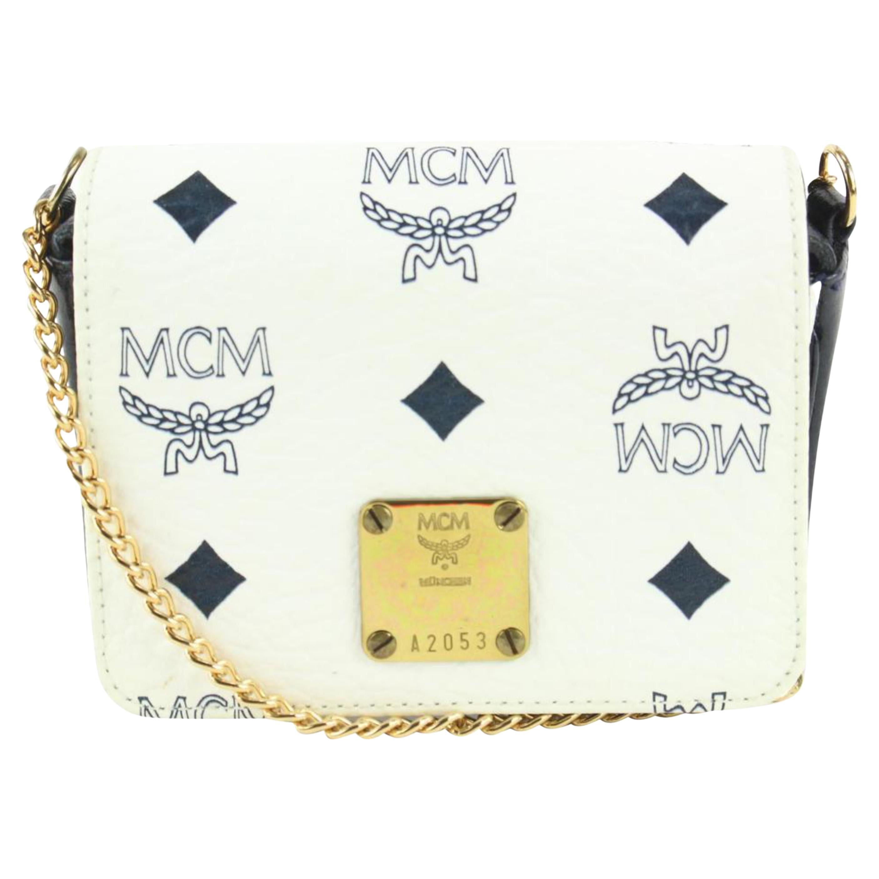 Mcm Monogram Visetos Mini Chain Crossbody Bag