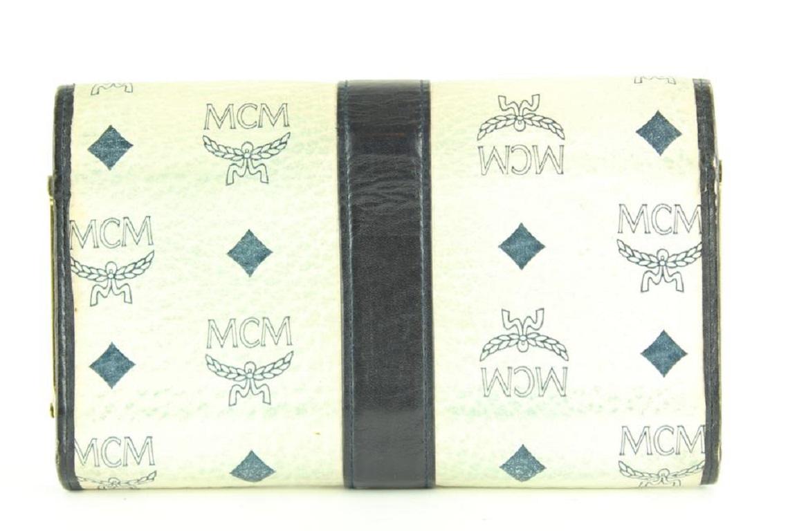 MCM White x Black Monogram Visetos Flap Wallet with Insert 1mcm519 3