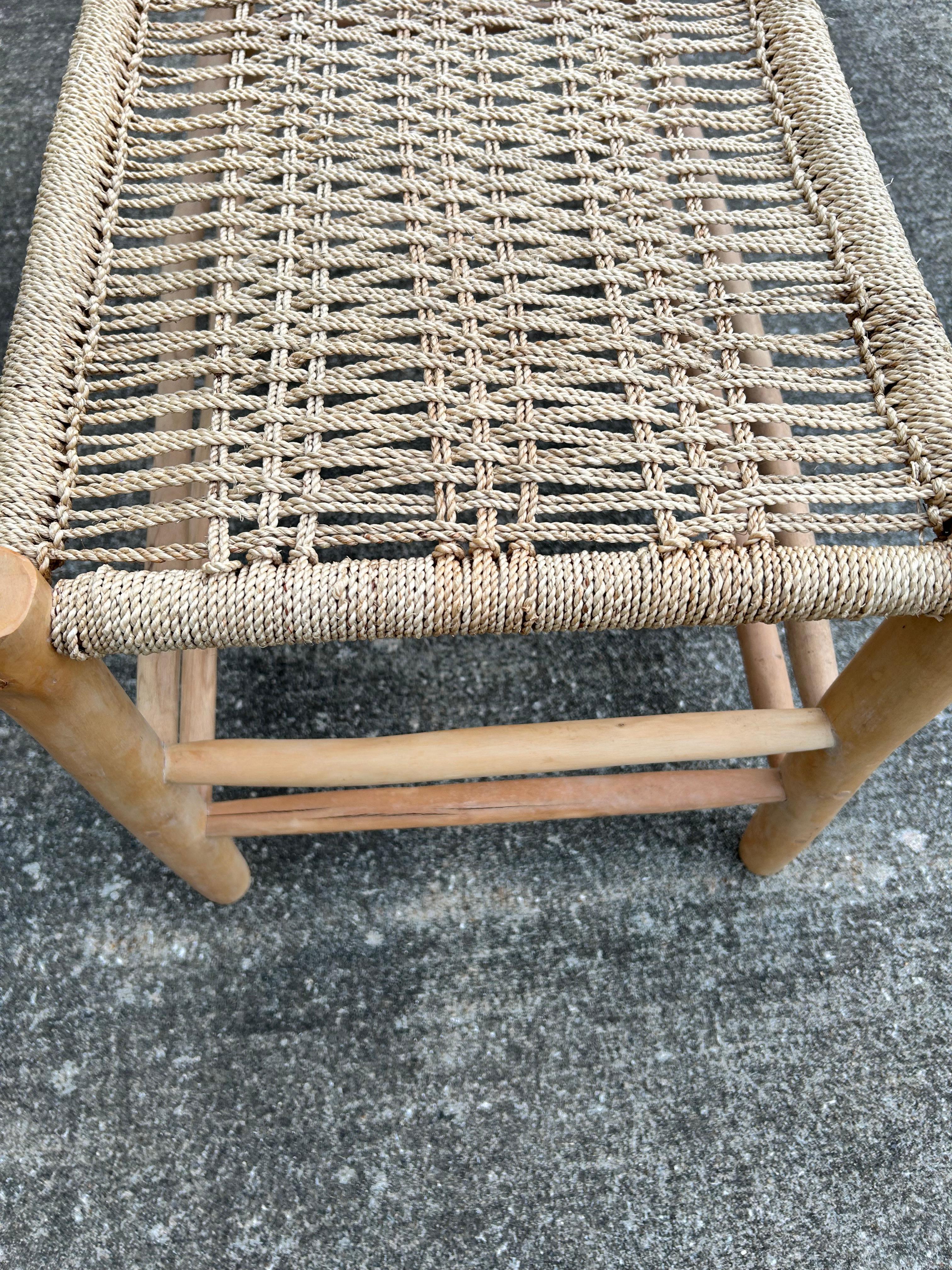 MCM Woven Bench Seat in Style of Charlotte Perriand In Good Condition In Medina, OH