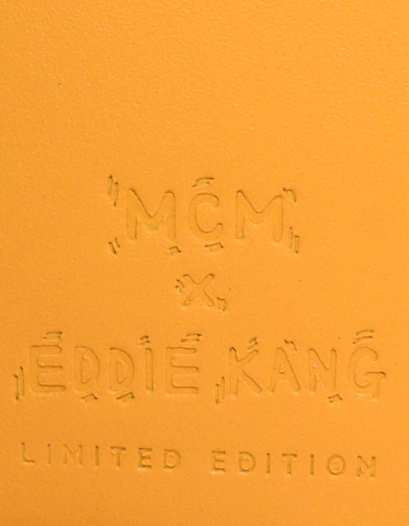 MCM x Eddie Kang New Pink Monogram Visetos Loveless Mini Zip Around Wallet 1