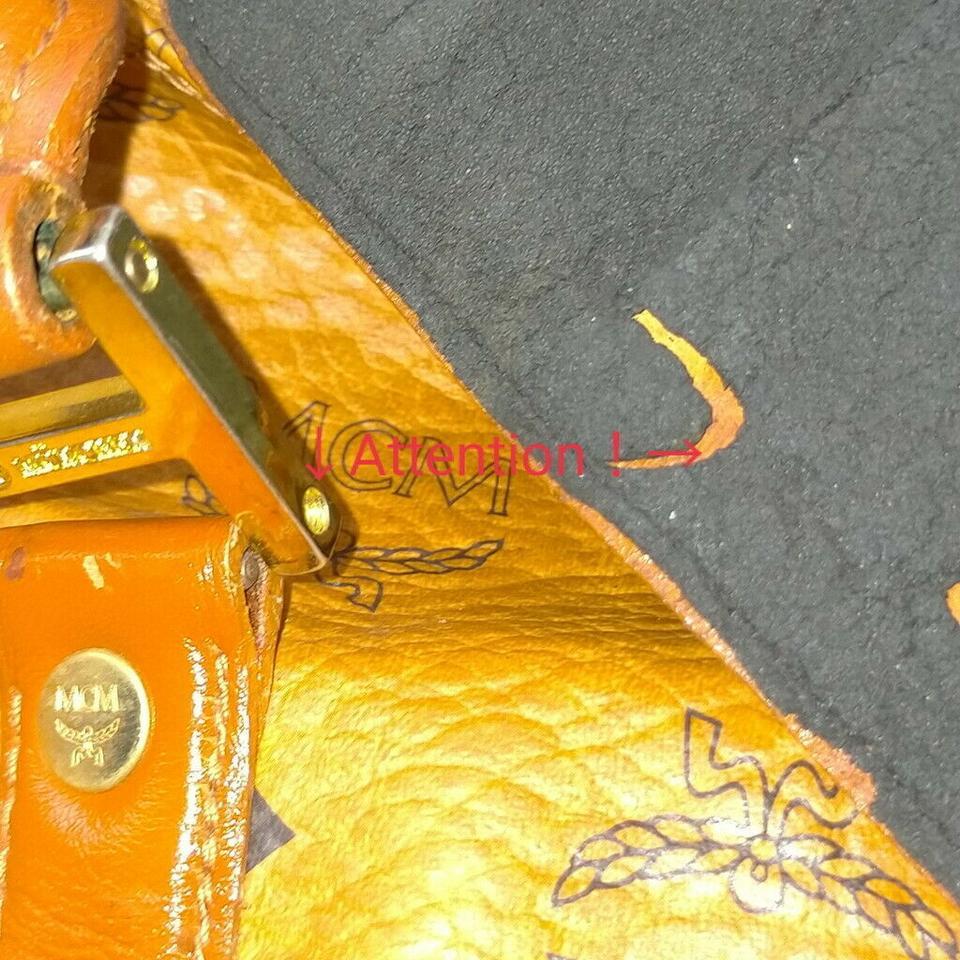 MCM XL Cognac Monogram Visetos Boston Duffle Bag with Strap 863473 1