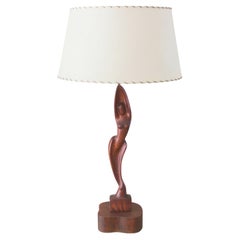 MCM Yasha Heifetz Iconic Figural Sculptural Lamp! 1952 Rosewood Oak Rare & Mint!