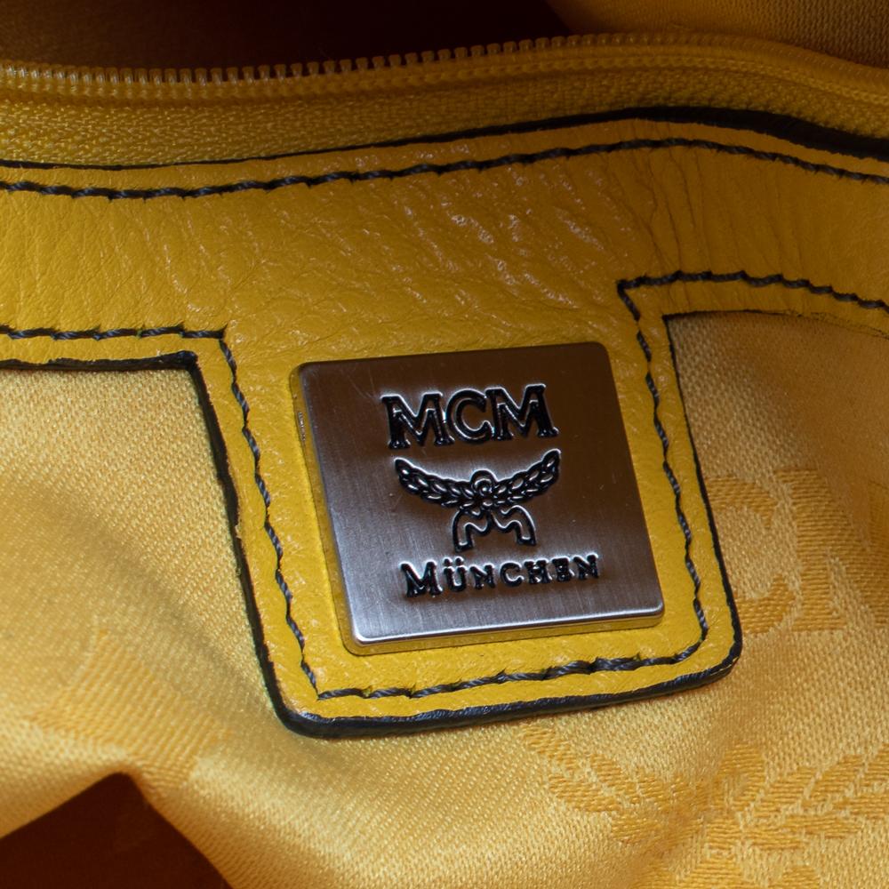 MCM Yellow Leather Tassel Satchel 4
