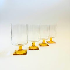 MCM Copas de Vino con Tallo Amarillo - Set de 4 - Nordic Topaz by Federal Glass