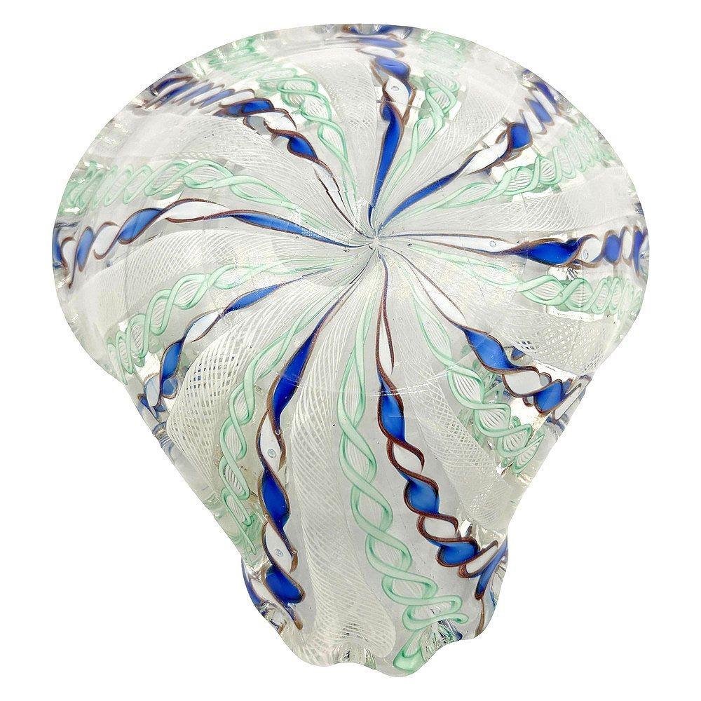 MCM Zanfircio Piatto conchiglia in vetro artistico di Murano The Artful Green Nastri di Salviati In condizioni ottime in vendita a Van Nuys, CA