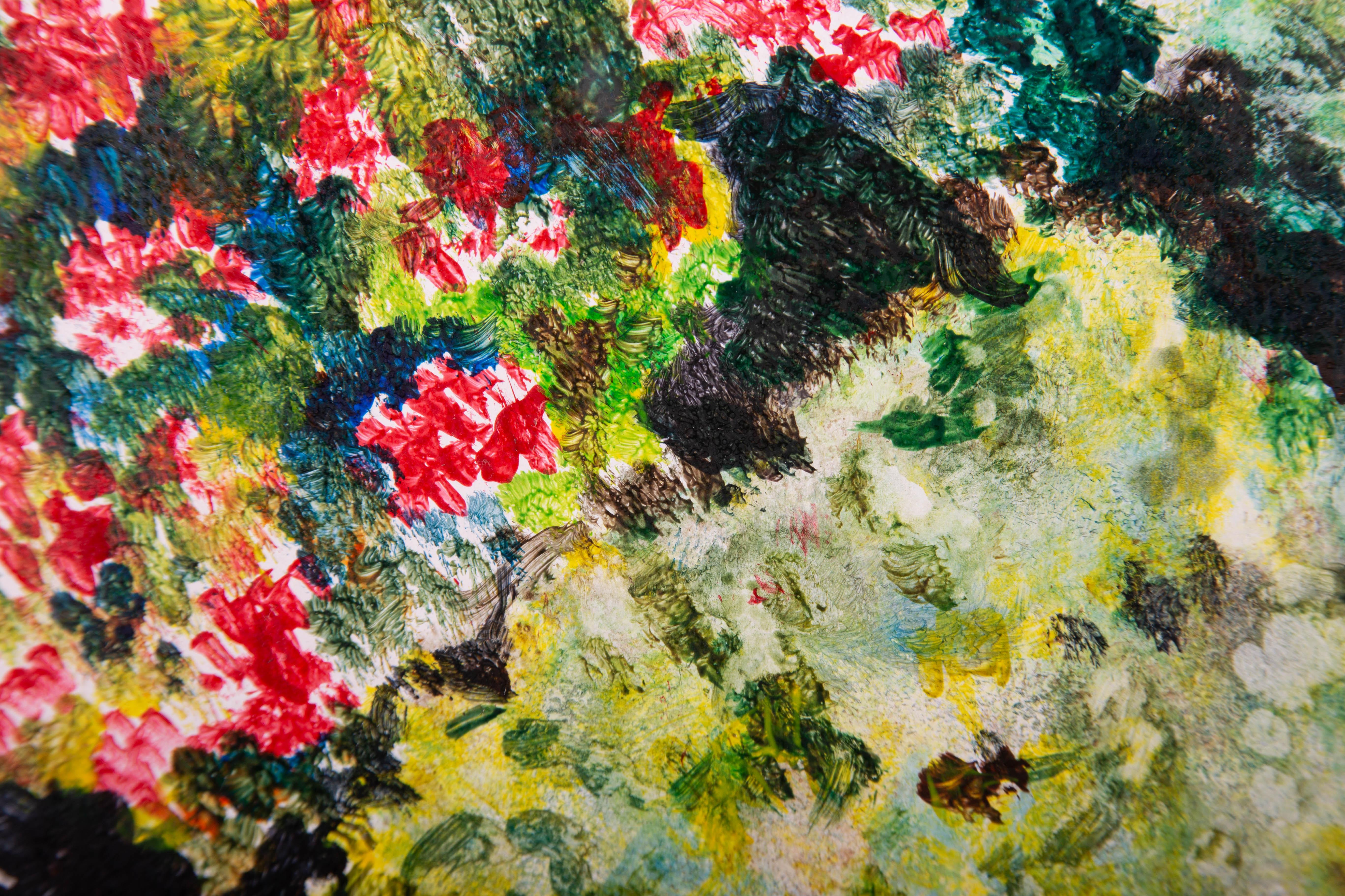 McMillan - Acrilico contemporaneo, Giardino fiorito in vendita 4