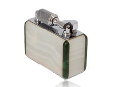 McMurdo Mid Century Onyx and Malachite Table Lighter