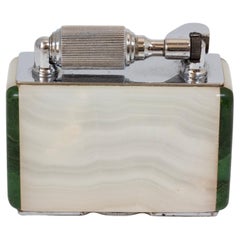 McMurdo Mid Century Onyx and Malachite Table Lighter