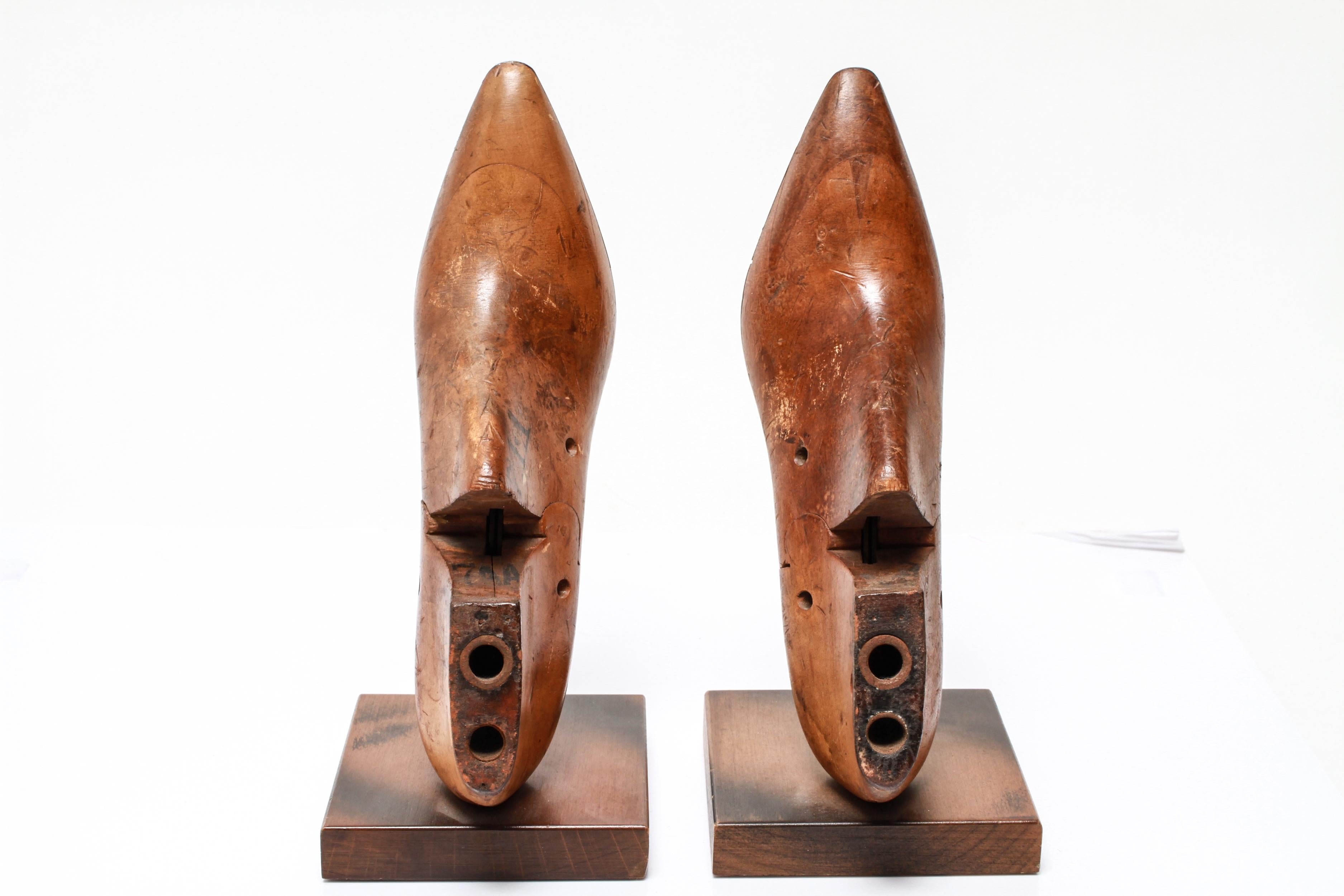 Mid-Century Modern McNichol & Taylor Wood Shoe-Mold Bookends
