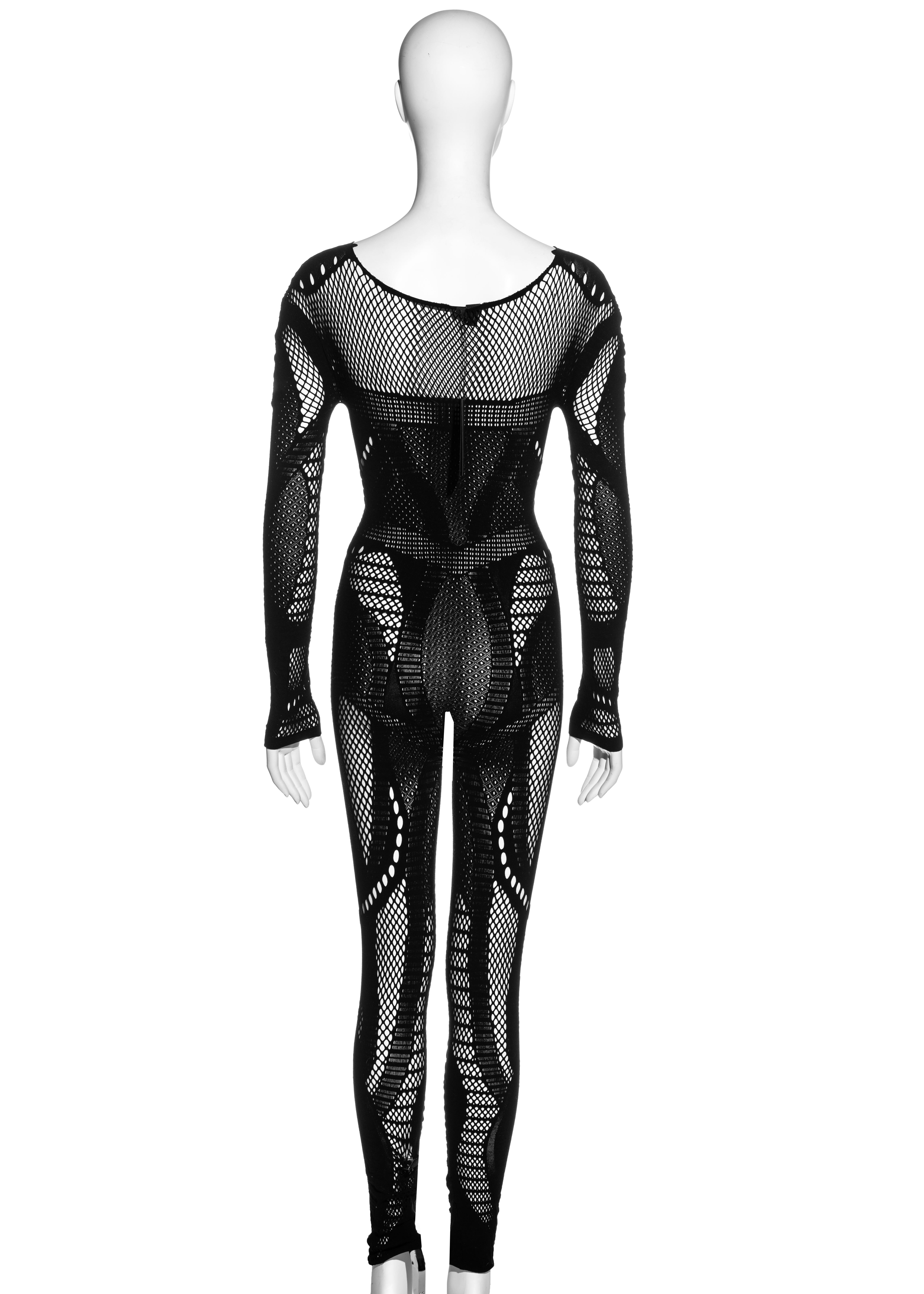 McQ Alexander McQueen black fishnet mesh jumpsuit, fw 2011 In Excellent Condition In London, GB