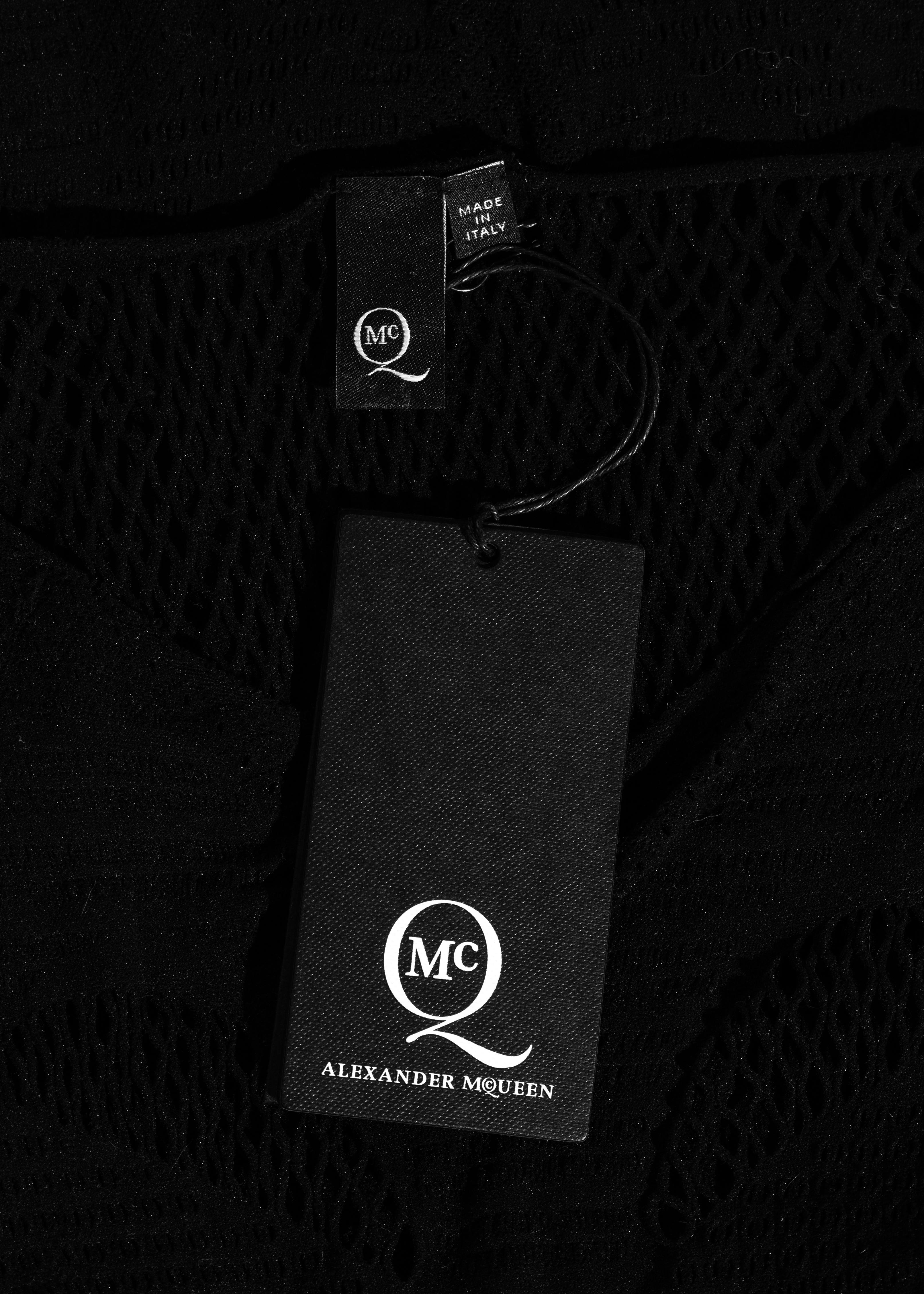 Women's McQ Alexander McQueen black fishnet mesh jumpsuit, fw 2011