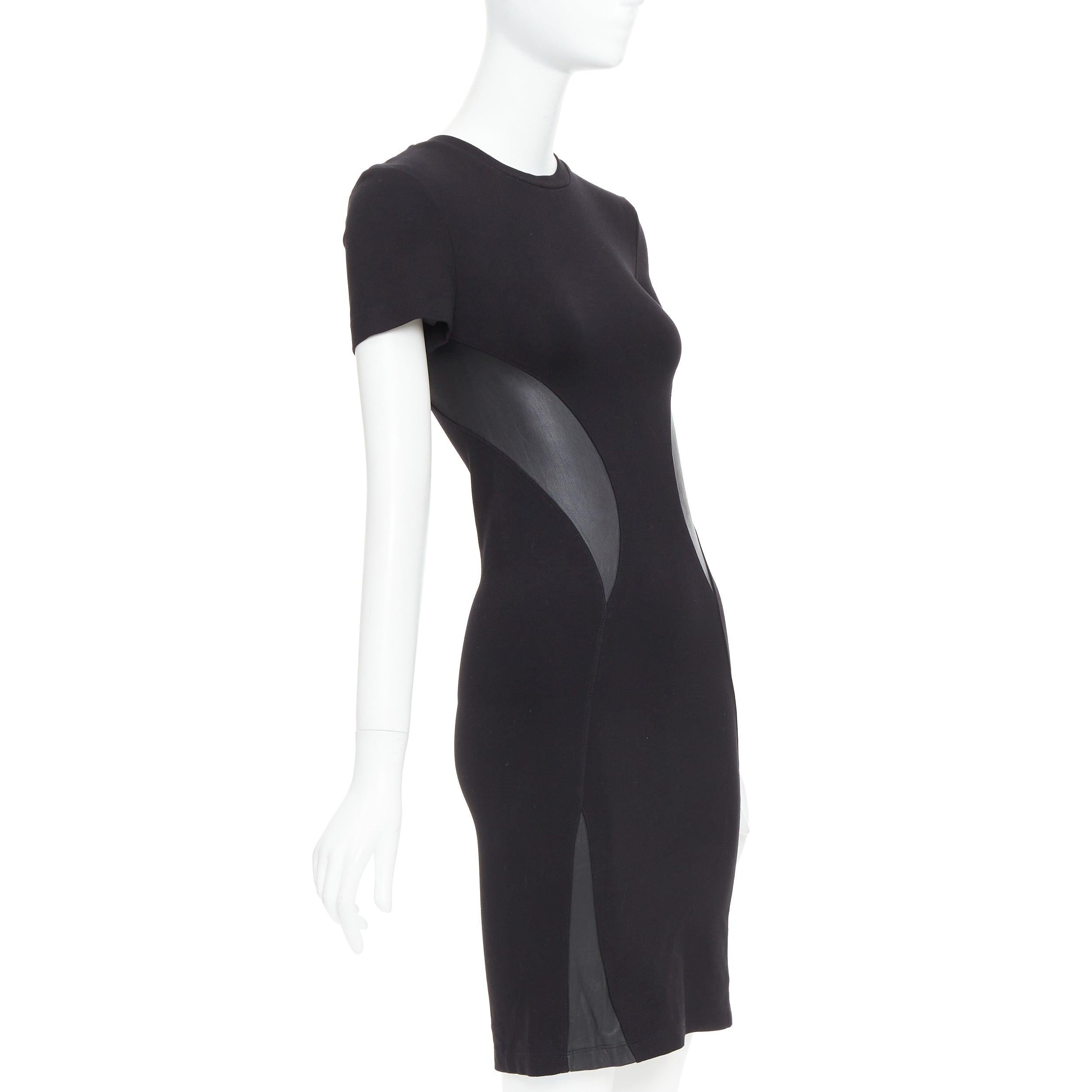 MCQ ALEXANDER MCQUEEN vestido bodycon ajustado con paneles de cuero negro S Negro en venta