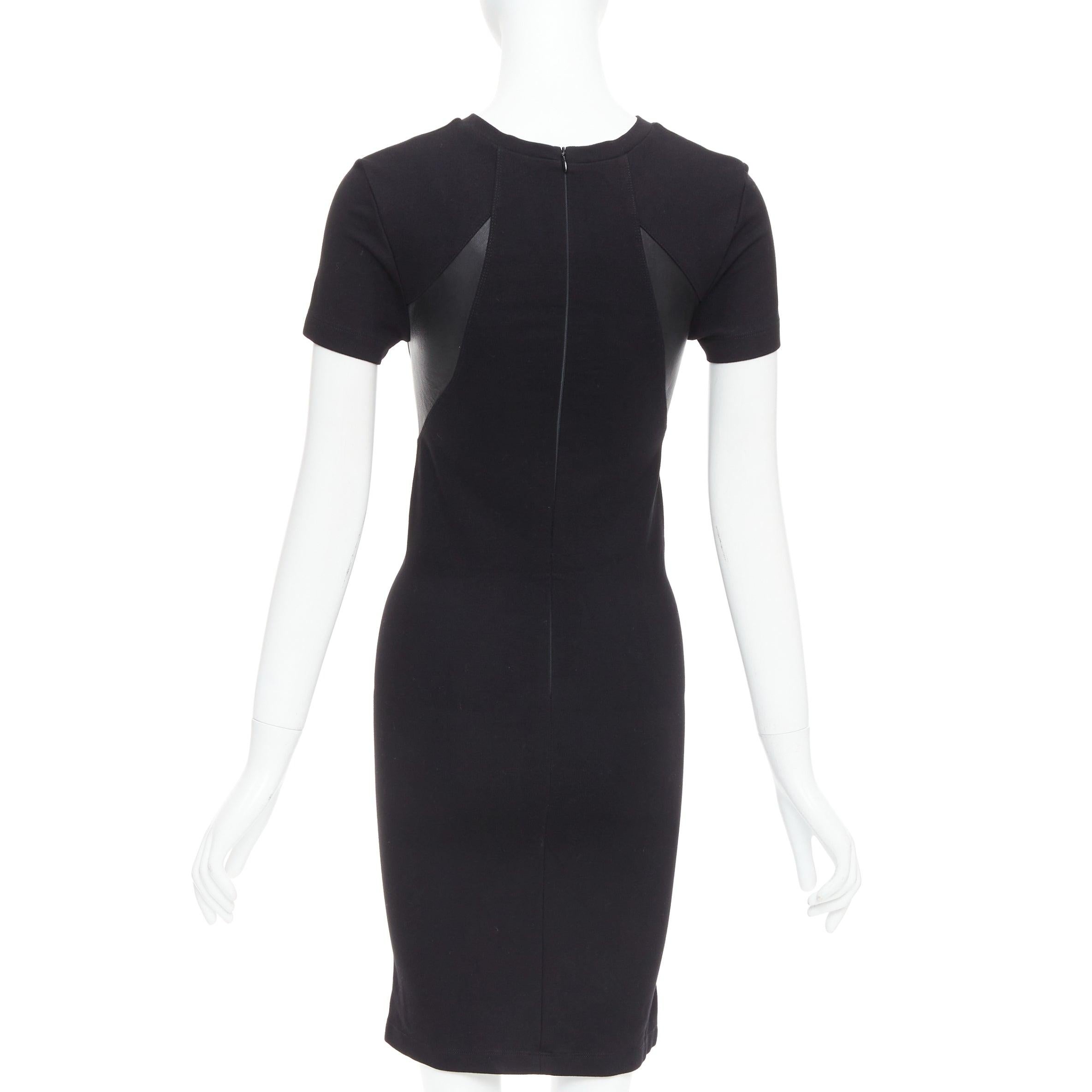 De las mujeres MCQ ALEXANDER MCQUEEN vestido bodycon ajustado con paneles de cuero negro S en venta