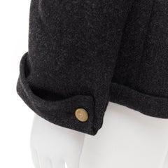 MCQ ALEXANDER MCQUEEN grey wool blend foldover shawl collar blazer jacket EU46 S