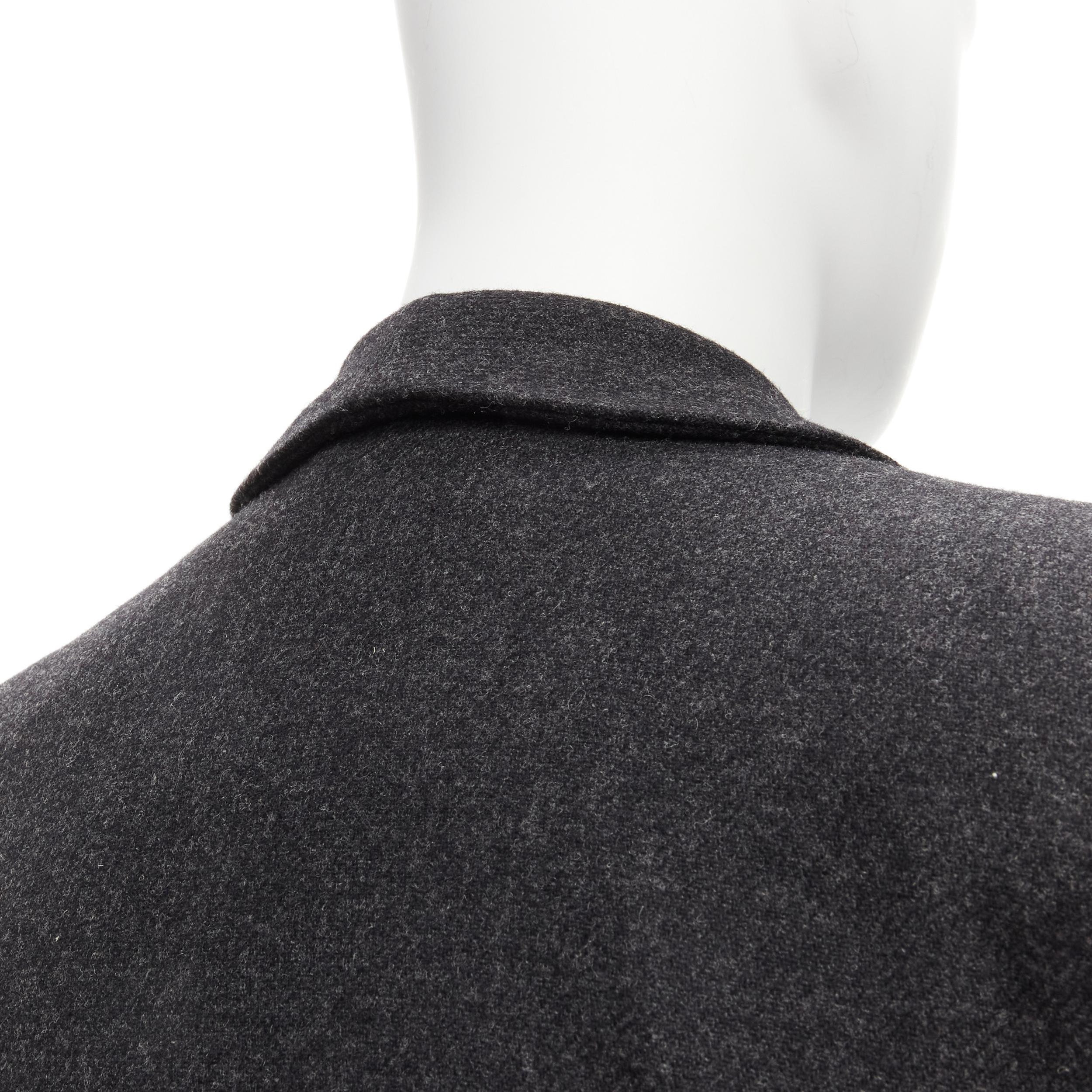 MCQ ALEXANDER MCQUEEN grey wool blend foldover shawl collar blazer jacket EU46 S For Sale 4