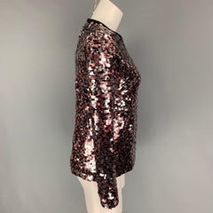 McQ Alexander McQueen, Bluse „IT 34“ in Rosa und Silber aus Polyamid mit Pailletten