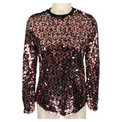 McQ Alexander McQueen, Bluse „IT 34“ in Rosa und Silber aus Polyamid mit Pailletten