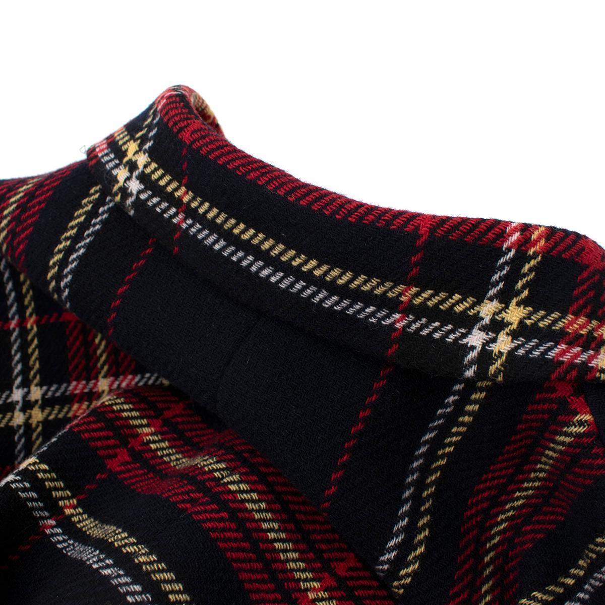 McQ Alexander McQueen Navy & Red Plaid Wool Coat - US XS 5